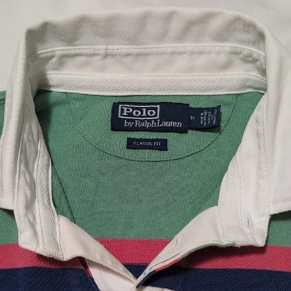 Polo by Ralph Lauren Green and Blue Casual Polo Shirt - Picture 2 of 9